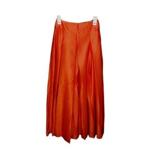 NWT DIY Fashion Elegant Orange Taffeta Color Maxi 40' Skirt Size 24' waist #536C